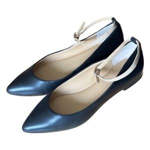 Banana Republic Black Pointed Toe Flats with Ankle straps Size 5.5